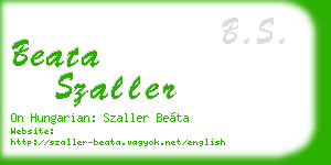 beata szaller business card