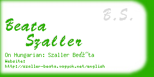 beata szaller business card